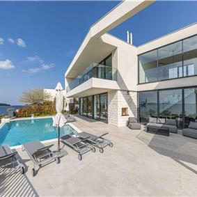 3 x 5 bedroom seafront villa with heated infinity pool near Rogoznica, sleeps 10